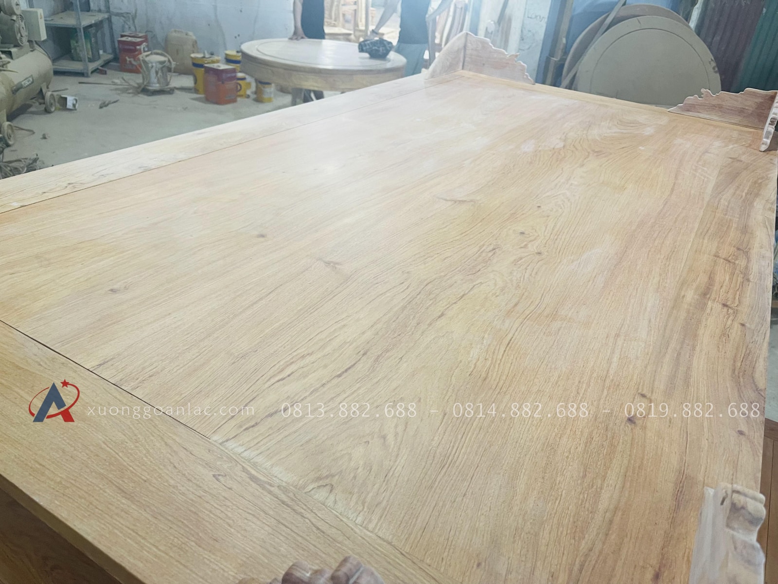 Mộc án gian Dơi Ngũ Phúc 1m97 gỗ hương đá cao cấp chân 12 (Chú Chiến, Bình Thuận) 31 mặt án gian khung tranh ván liền