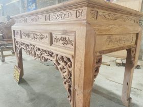 Mộc án gian Dơi Ngũ Phúc 1m97 gỗ hương đá cao cấp chân 12 (Chú Chiến, Bình Thuận) 22 họa tiết án gian đục tay tinh xảo