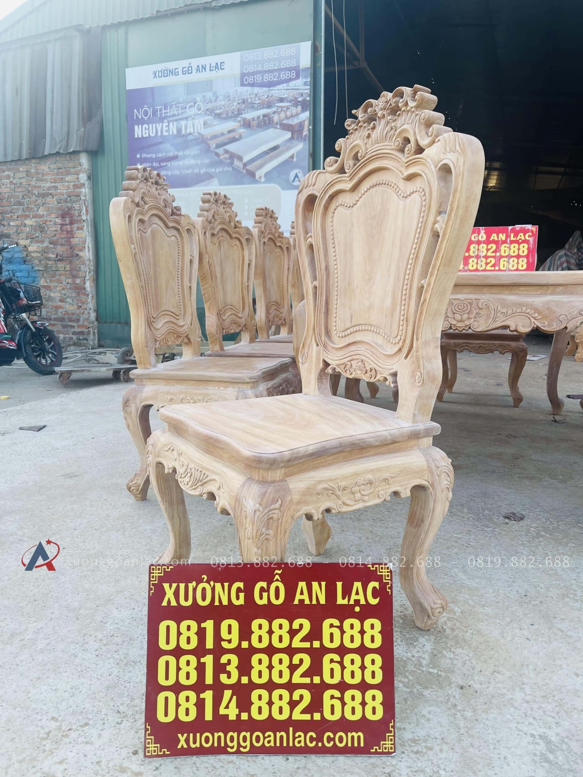 Mộc bàn ăn hoàng gia kết hợp 10 ghế louis gỗ gõ đỏ hàng vip (Anh Khôi, Vũng Tàu) 39 mẫu ghế louis hoàng gia gỗ gõ cao cấp