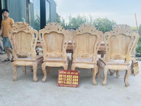 Mộc bàn ăn hoàng gia kết hợp 10 ghế louis gỗ gõ đỏ hàng vip (Anh Khôi, Vũng Tàu) 27 mặt sau của bộ bàn ghế