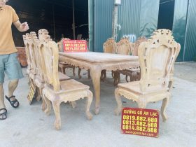 Mộc bàn ăn hoàng gia kết hợp 10 ghế louis gỗ gõ đỏ hàng vip (Anh Khôi, Vũng Tàu) 16 bộ bàn ăn 10 ghế