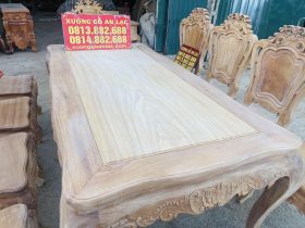 Mộc bàn ăn hoàng gia kết hợp 10 ghế louis gỗ gõ đỏ hàng vip (Anh Khôi, Vũng Tàu) 18 mặt bàn khuôn 4 ván 2