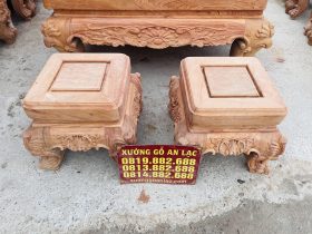 Mộc bộ bàn ghế hoàng gia vách tảng 10 món gỗ hương đá (Anh Quyết, Hà Tĩnh) 25 2 đôn ngồi louis