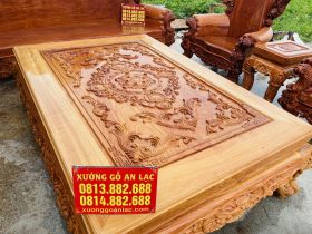 Mộc bộ bàn ghế hoàng gia vách tảng 10 món gỗ hương đá (Anh Quyết, Hà Tĩnh) 27 bàn trà mặt khung tranh