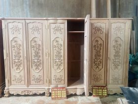 Mộc tủ quần áo hoàng gia gỗ hương đá 17 Mẫu tủ quần áo lớn
