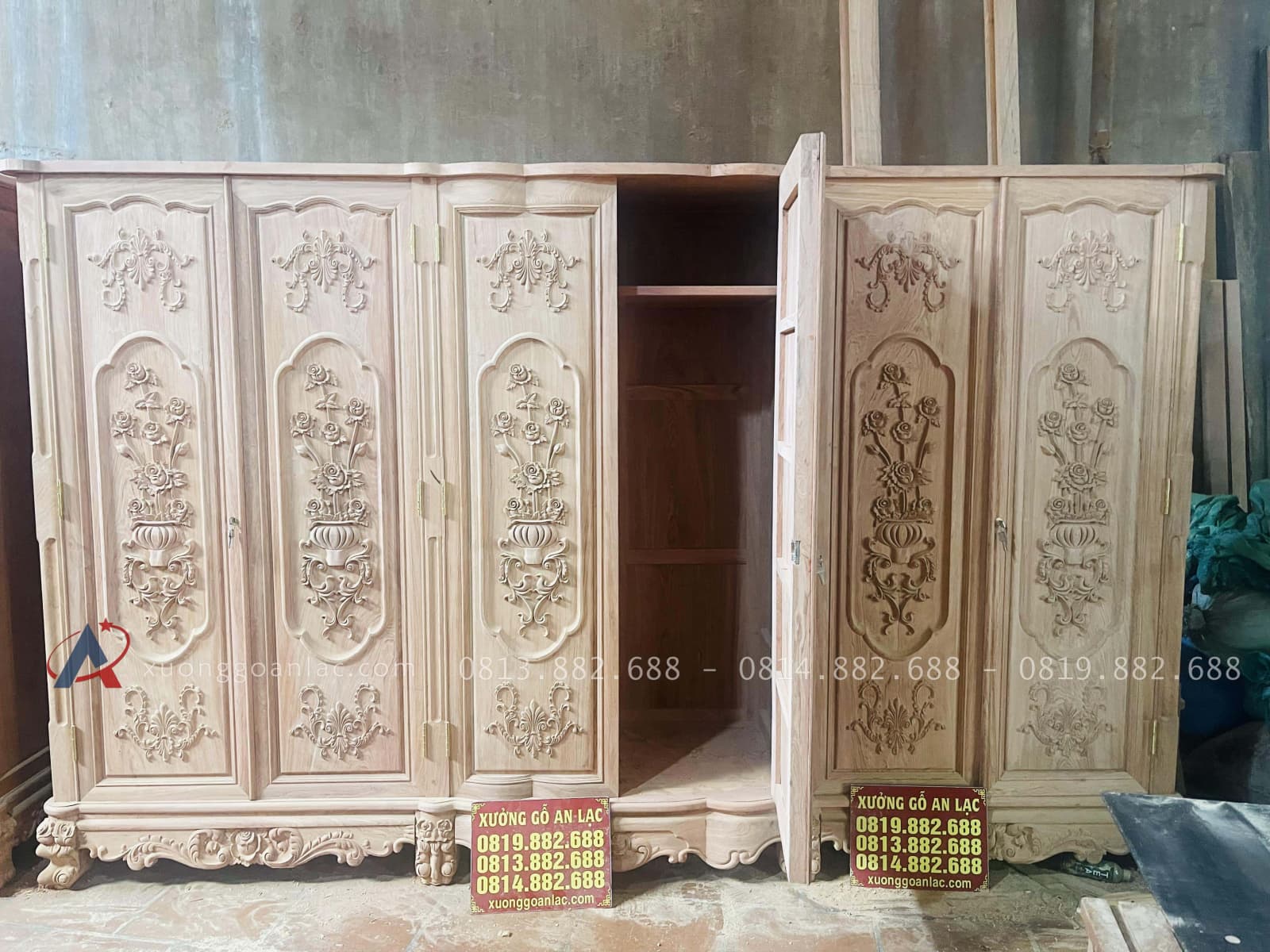 Mộc tủ quần áo hoàng gia gỗ hương đá 29 Mẫu tủ quần áo lớn