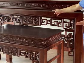 Bàn giao combo nội thất phòng thờ biệt thự 5 mẫu án gian thờ và bàn cơm