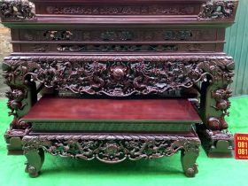 mẫu sập thờ tứ linh chất liệu gỗ gụ Lào cao cấp