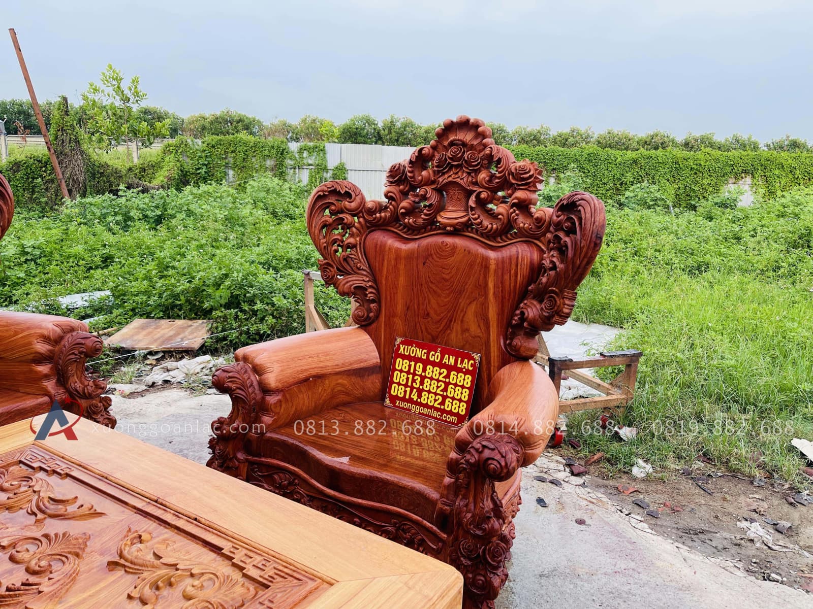 Siêu phẩm bản mộc bàn ghế hoàng gia vách tảng 6 món gỗ hương đá (Anh Thắng,Yên Bái ) 40 bàn ghế louis hoàng gia tân cổ điển đục tay