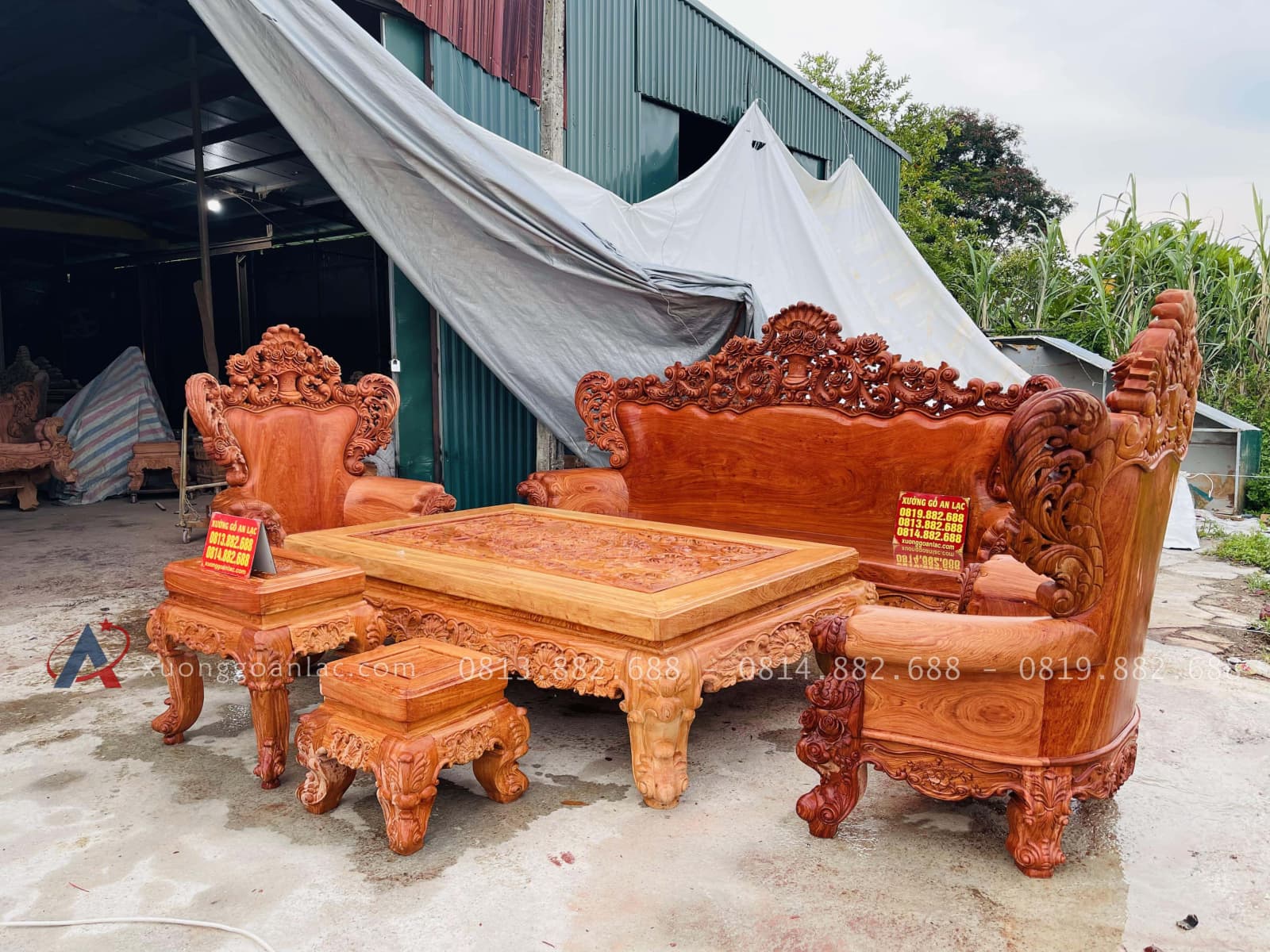 Siêu phẩm bản mộc bàn ghế hoàng gia vách tảng 6 món gỗ hương đá (Anh Thắng,Yên Bái ) 29 bộ bàn ghế louis hoàng gia 6 món
