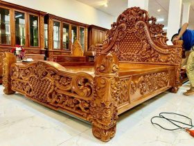 Siêu phẩm giường ngủ hoàng gia gỗ gõ đỏ Vip 6 mẫu giường ngủ hoàng gia sang trọng