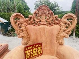Siêu phẩm hoàng gia nguyên khối louis 10 món gỗ hương đá (Anh Hữu, Đồng Nai) 25 chương ghế đục giỏ hoa hồng lá tây