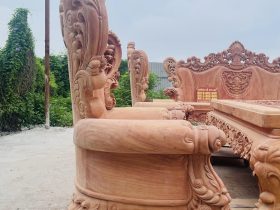 Siêu phẩm hoàng gia nguyên khối louis 10 món gỗ hương đá (Anh Hữu, Đồng Nai) 29 vai ghế ôm cong đặc biệt