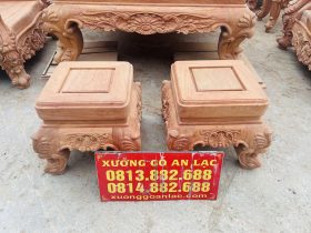 Siêu phẩm hoàng gia nguyên khối louis 10 món gỗ hương đá (Anh Hữu, Đồng Nai) 33 Bộ đôi đôn ngồi