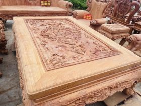 Siêu phẩm hoàng gia nguyên khối louis 10 món gỗ hương đá (Anh Hữu, Đồng Nai) 30 bàn trà louis hoàng gia