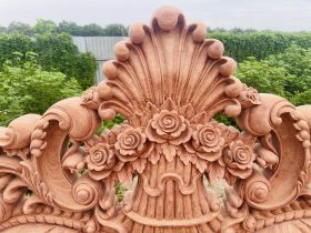 Siêu phẩm hoàng gia nguyên khối louis 10 món gỗ hương đá (Anh Hữu, Đồng Nai) 22 cận chảnh chi tiết giỏ hoa hồng