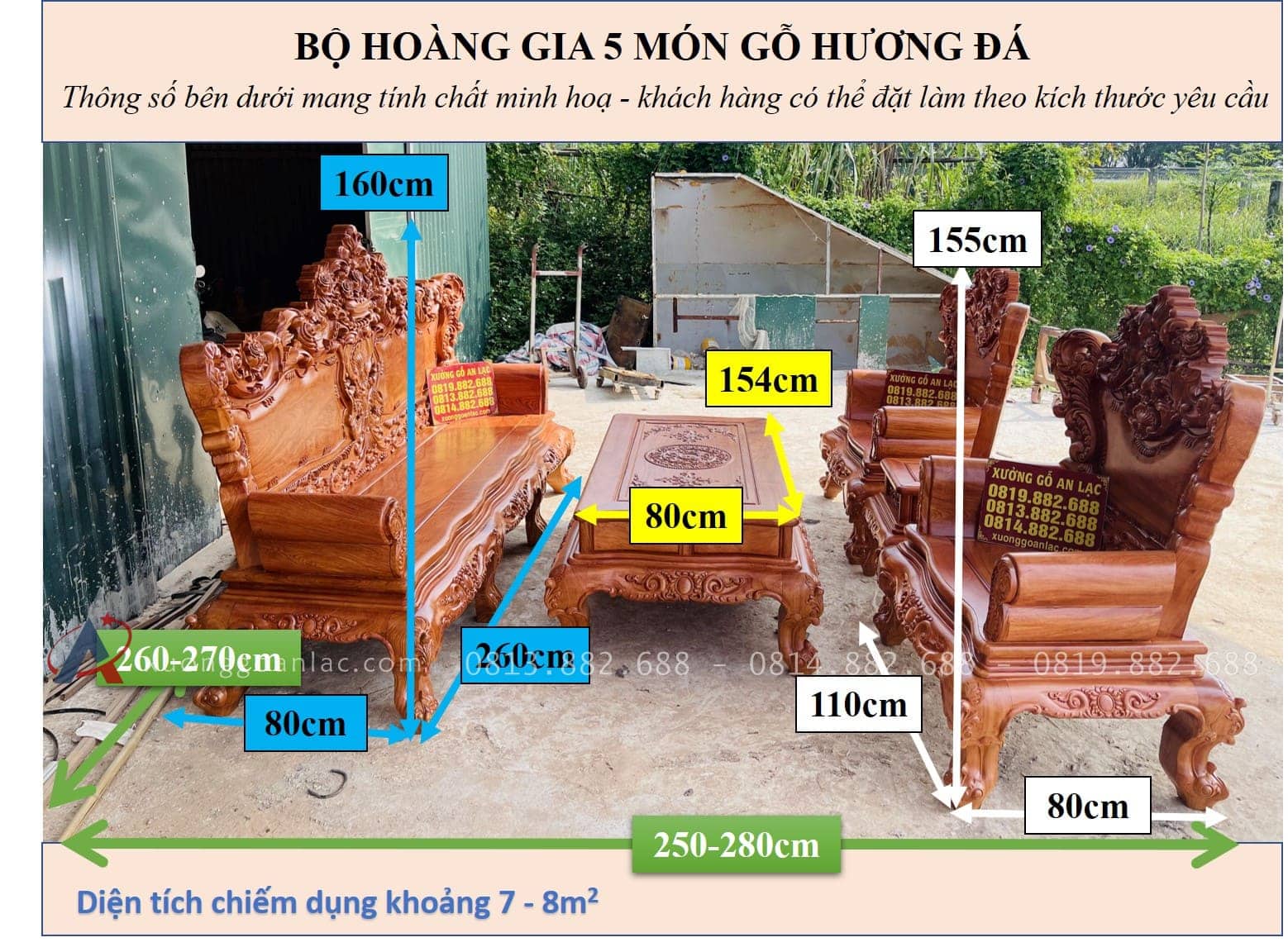 Bộ bàn ghế louis hoàng gia 5 món gỗ hương đá (Anh Phát - Đồng Nai) 27 BỘ HOÀNG GIA 5 MÓN GỖ HƯƠNG ĐÁ