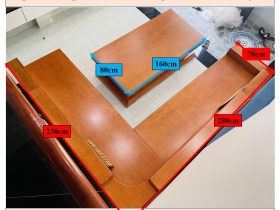 KÍCH THƯỚC BỘ SOFA GÓC NGUYÊN KHỐI GỖ GÕ ĐỎ (280 x 230cm)