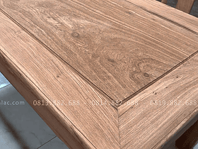 Bộ bàn ăn triện thọ tròn 8 ghế gỗ hương đá siêu dày (Chú Lân, Vũng Tàu) 15 bàn ăn khung tranh ván liền tấm