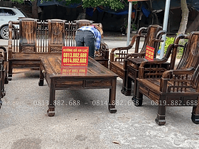 bàn ghế gỗ mun phong cách sang trọng