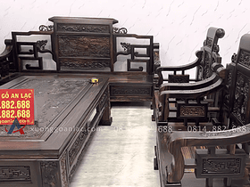 bàn ghế phòng khách gỗ mun Lào