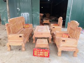 bản mộc bộ bàn ghế phù dung gỗ hương đá