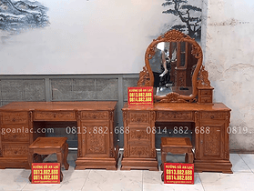 bàn trang điểm và bàn làm việc gỗ hương đá