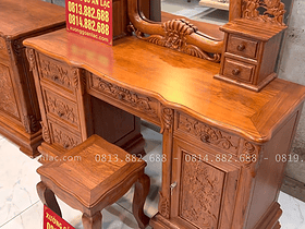 Bàn trang điểm và bàn làm việc gỗ hương đá 8 mẫu bàn trang điểm louis hoàng gia