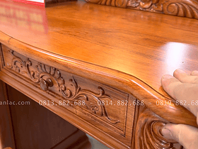 Bàn trang điểm và bàn làm việc gỗ hương đá 11 mặt bàn phấn khuôn tranh dày dặn