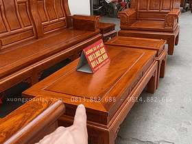 bàn ghế Âu Á cuốn thư gỗ hương đá chân 10 cột 12