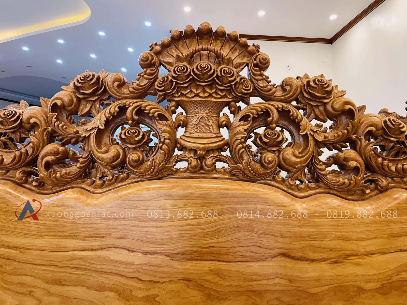 Bộ bàn ghế hoàng gia nguyên khối 10 món gỗ gõ đỏ hàng vip (Anh Đàn - An Giang) 43 chương liền 12p
