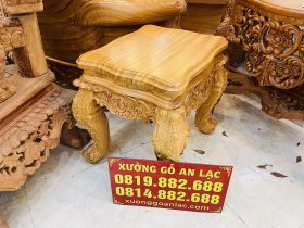 Bộ bàn ghế hoàng gia nguyên khối 10 món gỗ gõ đỏ hàng vip (Anh Đàn - An Giang) 33 đôn ngồi louis hoàng gia