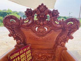 Bộ bàn ghế louis hoàng gia 5 món gỗ hương đá (Anh Phát - Đồng Nai) 22 chương ghế đục hoa hồng lá tây