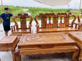 bộ bàn ghế gỗ gõ đỏ cao cấp