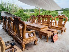 bộ bàn ghế phòng khách gỗ gõ đỏ