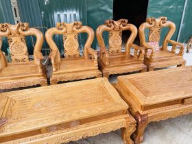 bộ đôi bàn trà gỗ gõ đỏ