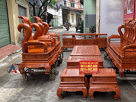 combo bàn ghế tần thủy hoàng và kệ tivi gỗ hương đá