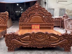 Combo 2 giường ngủ hoàng gia gõ đỏ 13 mẫu giường nữ hoàng hàng vip