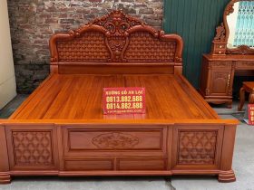 Giường ngủ hồng chim+ bàn trang điểm gỗ gõ đỏ 9 mẫu giường ngủ 1m8x 2m