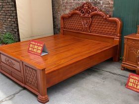 Giường ngủ hồng chim+ bàn trang điểm gỗ gõ đỏ 10 giường ngủ louis đục hoa hồng chim trĩ