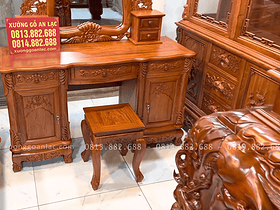 Combo giường ngủ Louis hoàng gia và bàn phấn hoa hồng gỗ hương đá 9 mẫu bàn trang điểm louis