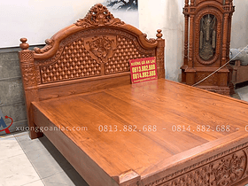 Combo giường Ngủ Louis Hoàng Gia 1m8 x 2m + tủ rượu gỗ hương đá 8 mẫu giường louis hoàng gia 1m8 x 2m