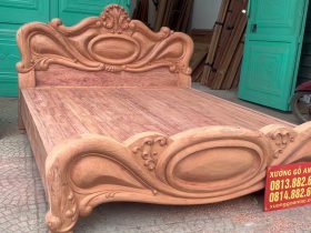 Combo Giường ngủ mẫu xoài nguyên khối + bàn trang điểm gỗ hương đá 5 mẫu giường ngủ gỗ hương đá nguyên khối