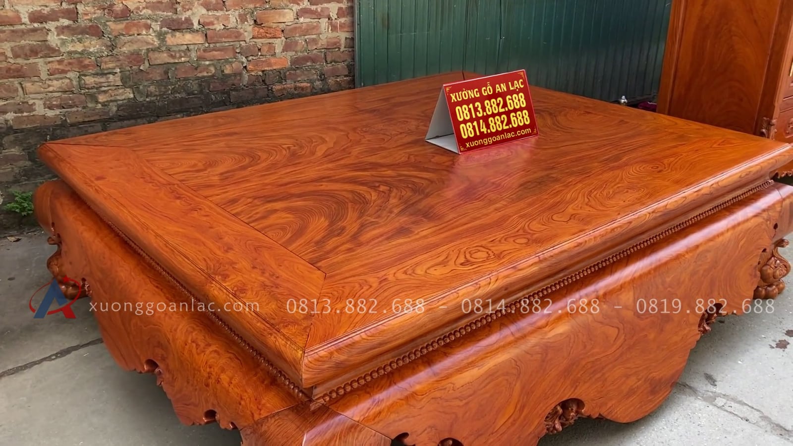 Combo Sập ngồi trọn vân + Kệ tivi + Tủ áo đục tay hàng siêu vip gỗ hương đá (Anh Cao Anh - Chương Mỹ, Hà Nội) 24 mẫu sập ngồi tram diện trơn chơi vân gỗ