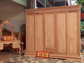 Nội thất phòng ngủ 21 combo tủ quần áo và bàn trang điểm gỗ gõ đỏ