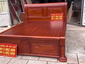 Giường ngủ chữ X gỗ gõ đỏ dát nan 1m6 x 2m 9 giường ngủ gỗ gõ đỏ