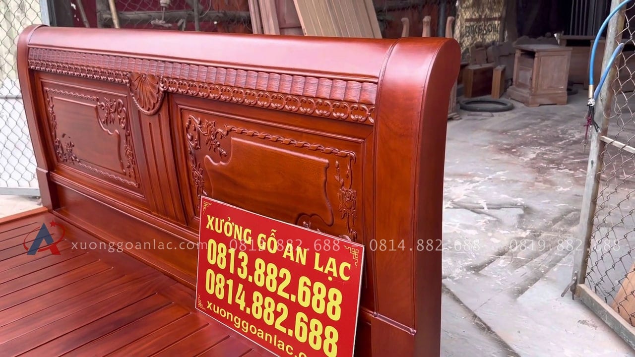 Giường ngủ chữ X gỗ gõ đỏ dát nan 1m6 x 2m 19 giường ngủ chữ x sang trọng