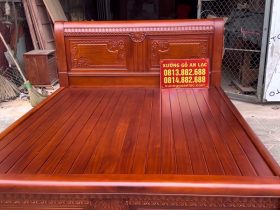 Giường ngủ chữ X gỗ gõ đỏ dát nan 1m6 x 2m 14 mẫu giường dát phản nan