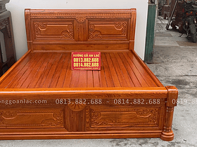 mẫu giường ngủ chữ x gỗ gõ đỏ