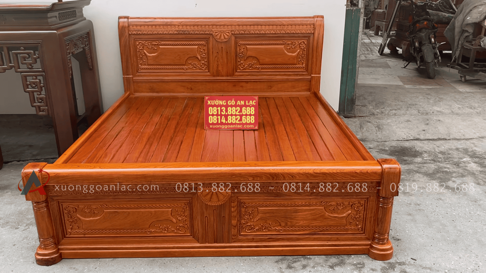 Giường ngủ gỗ gõ đỏ hàng dày chắc chắn 6 mẫu giường ngủ chữ x gỗ gõ đỏ